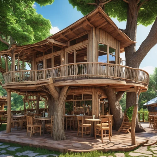 tree house hotel,tree house,treehouse,wooden house,stilt house,timber house,house in the forest,wooden construction,wooden sauna,japanese architecture,wood doghouse,eco hotel,log home,3d rendering,stilt houses,dunes house,holiday villa,summer cottage,eco-construction,log cabin,Photography,General,Realistic