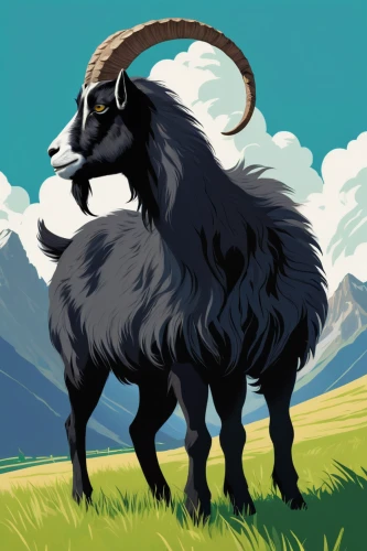 feral goat,muskox,black-brown mountain sheep,mountain sheep,yak,alpine ibex,mouflon,baby yak,horoscope taurus,wild sheep,gnu,north american wild sheep,mountain goat,mountain cow,the zodiac sign taurus,big horn sheep,valais,wildebeest,buffalo,ram,Illustration,Vector,Vector 03