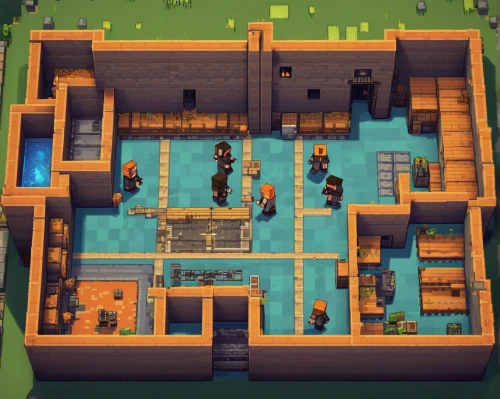 tavern,dungeon,barracks,tileable,military fort,bunker,animal containment facility,mining facility,pool house,heavy water factory,fallout shelter,prison,dug-out pool,basement,treasure house,gold shop,cellar,artificial island,thermae,construction set,Unique,Pixel,Pixel 03