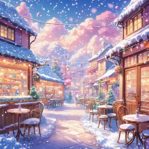 christmas snowy background,winter background,snow scene,winter village,christmas wallpaper,christmasbackground,christmas landscape,snow landscape,christmas snow,snowy landscape,winter dream,korean village snow,winter festival,snowflake background,christmas background,christmas scene,snowfall,christmas banner,fragrant snow sea,night snow,Illustration,Japanese style,Japanese Style 02