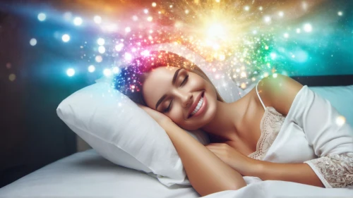 woman on bed,divine healing energy,girl in bed,sleeping beauty,dreaming,glittering,image manipulation,self hypnosis,photoshop manipulation,the girl in nightie,fairy queen,crystal therapy,energy healing,sparkle,photo manipulation,dreamland,prism ball,fairy dust,pillow fight,the sleeping rose