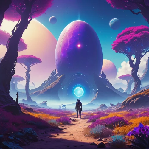 alien planet,alien world,futuristic landscape,gas planet,fantasy landscape,3d fantasy,planet,planet alien sky,fantasia,exploration,cg artwork,portal,vast,mushroom landscape,space art,astral traveler,scifi,fantasy picture,barren,extraterrestrial life,Conceptual Art,Fantasy,Fantasy 29