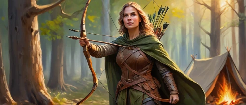 wood elf,elven,quarterstaff,bow and arrows,druid,elven forest,female warrior,longbow,robin hood,sterntaler,sorceress,dryad,swordswoman,dark elf,celtic queen,aa,the enchantress,heroic fantasy,elves,druid grove,Illustration,Paper based,Paper Based 24