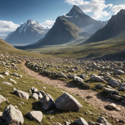 mountain tundra,alpine route,mountain landscape,mountain pasture,mountainous landscape,landscape mountains alps,alpine crossing,mountain stone edge,mountain valleys,mountainous landforms,mountain scene,hiking path,landscape background,glacial landform,baffin island,the mongolian and russian border mountains,mountain ranges,the pamir mountains,the mongolian-russian border mountains,mountain slope,Photography,General,Realistic