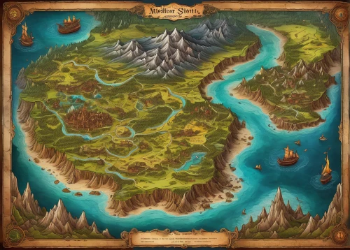 treasure map,old world map,northrend,water courses,map icon,island of fyn,monkey island,cartography,world map,map world,island of juist,meander,druid grove,lavezzi isles,world's map,an island far away landscape,meanders,rainbow world map,raft guide,imperial shores,Conceptual Art,Oil color,Oil Color 17
