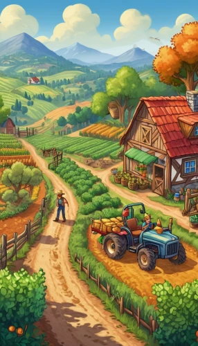 farm landscape,farm background,farms,farm,farmstead,rural landscape,farm set,organic farm,countryside,farming,farmer's market,the farm,agricultural,vineyards,fruit fields,farm yard,farm tractor,farmlands,farmland,game illustration,Illustration,Paper based,Paper Based 24