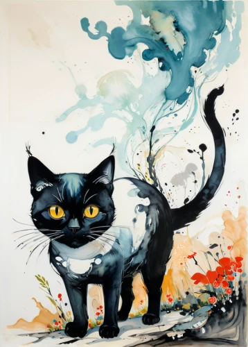 watercolor cat,chinese pastoral cat,cat vector,feral cat,drawing cat,cat on a blue background,magpie cat,cat drawings,gray cat,cartoon cat,whimsical animals,cat portrait,halloween cat,domestic cat,stray cat,rain cats and dogs,calico cat,gray kitty,cat paw mist,capricorn kitz,Conceptual Art,Oil color,Oil Color 08