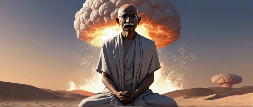 exploding head,erbore,afar tribe,sudan,sadhu,the conflagration,middle eastern monk,nuclear explosion,sadhus,explode,sci fiction illustration,photo manipulation,zoroastrian novruz,theravada buddhism,man praying,allah,prophet,cd cover,burning man,bedouin,Conceptual Art,Daily,Daily 35