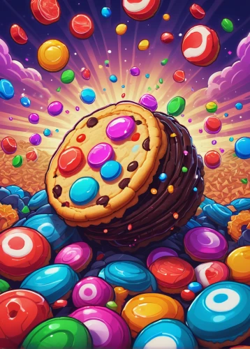 donut illustration,donut drawing,candy crush,candy cauldron,dot,dot background,candy pattern,cupcake background,orbeez,ball pit,bombolone,cartoon video game background,cellular,gumball machine,cookie,cinema 4d,sprinkles,candy bar,colorful balloons,candies,Illustration,Realistic Fantasy,Realistic Fantasy 15