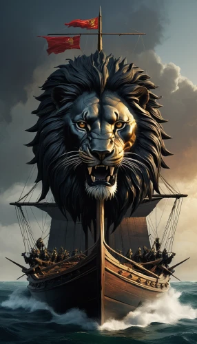 galleon,viking ship,galleon ship,ironclad warship,longship,hellenistic-era warships,lion,viking ships,turtle ship,sea fantasy,caravel,jon boat,victory ship,god of the sea,lion head,sea sailing ship,lion - feline,poseidon,lion number,sailing ship,Conceptual Art,Fantasy,Fantasy 11