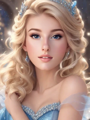 elsa,cinderella,white rose snow queen,the snow queen,ice princess,princess sofia,ice queen,fairy tale character,fairy queen,doll's facial features,tiara,princess crown,princess anna,princess,rapunzel,princess' earring,barbie,fantasy portrait,realdoll,a princess