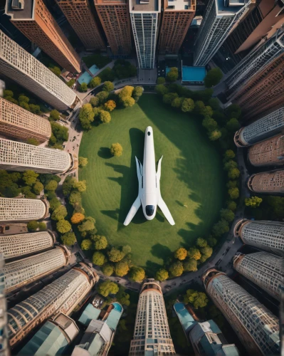 aerial view umbrella,aerial landscape,dji spark,central park,bird perspective,mavic 2,futuristic architecture,aerial photography,flatiron building,skyscrapers,skyscraper,drone image,drone photo,macroperspective,urban park,bird's eye view,drone shot,above the city,helipad,skycraper,Photography,General,Cinematic