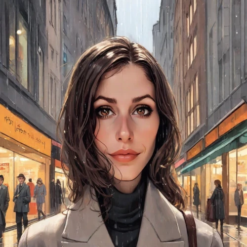 city ​​portrait,world digital painting,pedestrian,digital painting,a pedestrian,girl portrait,woman shopping,fantasy portrait,sci fiction illustration,woman walking,girl with speech bubble,the girl at the station,girl in a long,girl walking away,modern,woman portrait,digital art,the girl's face,young woman,portrait background,Digital Art,Comic