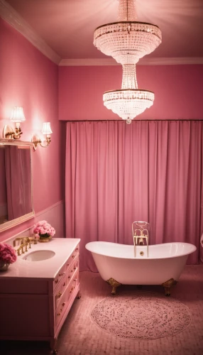 luxury bathroom,beauty room,the little girl's room,bathtub,bridal suite,vosges-rose,bathroom,the girl in the bathtub,danish room,boutique hotel,bath,ornate room,valentine's day décor,tub,pink city,bathtub accessory,baths,spa,bedroom,shower bar,Photography,General,Cinematic