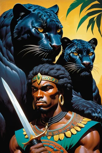 panther,king of the jungle,pharaohs,canis panther,nile,african culture,three kings,african man,african art,head of panther,king caudata,afro american,big cats,cat warrior,panthera leo,lion father,tiger png,thundercat,biblical narrative characters,happy kwanzaa,Illustration,Children,Children 01