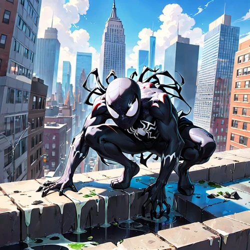 skycraper,sci fiction illustration,above the city,cyberpunk,evangelion evolution unit-02y,colony,concept art,game illustration,spider,robotic,mech,drexel,spawn,spider network,mecha,arachnid,walking spider,heavy object,tangle-web spider,black ant,Anime,Anime,Realistic