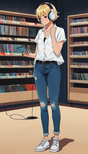 student with mic,mic,headphone,singing,microphone,karaoke,girl with speech bubble,librarian,rockabella,listening to music,to sing,speech balloon,disc jockey,music books,singer,announcer,headphones,vocal,singing sand,sing,Illustration,Japanese style,Japanese Style 06