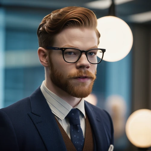 lace round frames,businessman,white-collar worker,silver framed glasses,suit actor,financial advisor,silk tie,reading glasses,business man,sales person,stock exchange broker,men's suit,smart look,stock broker,black businessman,male model,real estate agent,ceo,beard,blur office background,Photography,General,Cinematic