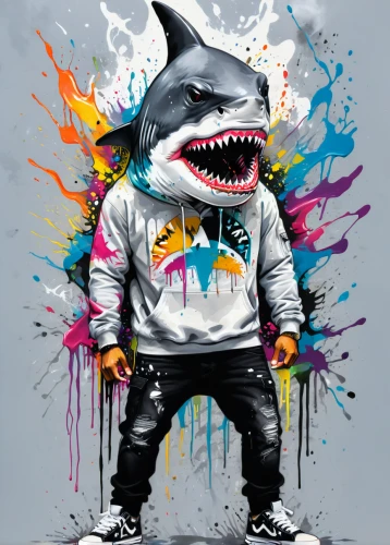 shark,great white shark,graffiti art,kids illustration,requiem shark,sharks,killer whale,orca,bull shark,jaws,sweatshirt,hip-hop,graffiti splatter,cool pop art,chalk drawing,hoodie,grafitty,hip hop,vector illustration,streetart,Conceptual Art,Graffiti Art,Graffiti Art 08