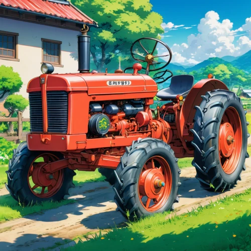 tractor,farm tractor,agricultural machine,agricultural machinery,old tractor,farming,farm set,farm background,farmer,aggriculture,agriculture,deutz,harvester,new vehicle,agricultural,agricultural engineering,farm,farm pack,steyr 220,rural style,Illustration,Japanese style,Japanese Style 03