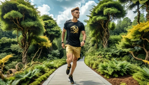 photoshop manipulation,image manipulation,nature and man,photo manipulation,photomanipulation,jogger,male model,digital compositing,trespassing,giant goldenrod,trail running,naples botanical garden,run uphill,long-distance running,garden of eden,free running,cuba background,tree top path,tropical jungle,jungle,Photography,General,Realistic