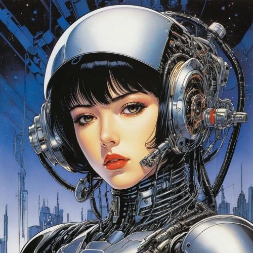 cybernetics,valerian,sci fi,cyborg,scifi,sci-fi,sci - fi,sci fiction illustration,cyber,cyberpunk,sidonia,cyberspace,science fiction,science-fiction,robotic,futuristic,humanoid,spacesuit,ai,robots,Illustration,Japanese style,Japanese Style 13