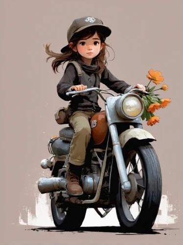 motorcycle,motorbike,flower delivery,floral bike,girl with a wheel,motor-bike,toy motorcycle,motorcycles,motorcyclist,biker,old motorcycle,motor scooter,courier,wooden motorcycle,motorcycling,moped,girl picking flowers,delivery service,countrygirl,flower girl,Conceptual Art,Fantasy,Fantasy 10