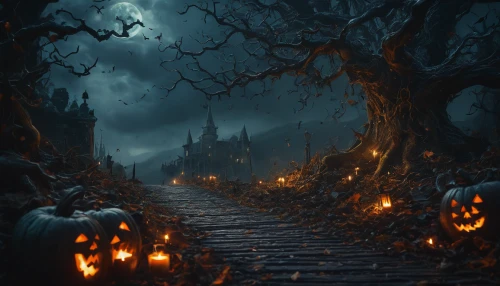 halloween background,halloween border,halloween scene,halloween and horror,halloween wallpaper,wooden path,halloween poster,halloween 2019,halloween2019,haunted forest,halloween night,halloween bare trees,halloween borders,the mystical path,halloweenchallenge,halloween illustration,halloween,hollow way,path,halloween pumpkin gifts,Photography,General,Fantasy