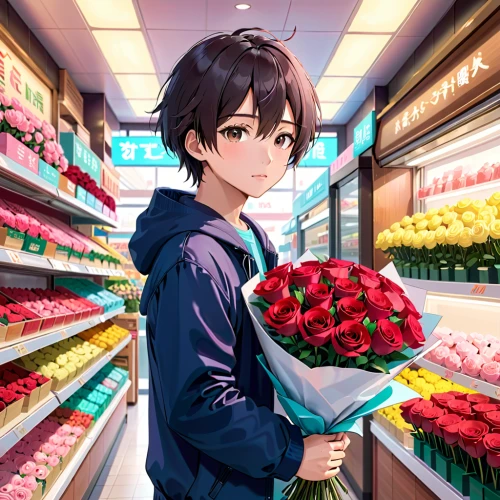 holding flowers,flower delivery,flower shop,florist,strawberries,strawberry,bouquet of roses,grocery,with a bouquet of flowers,red strawberry,roses-fruit,rose apples,grocery shopping,florist gayfeather,flower stand,picking flowers,mock strawberry,fresh berries,bouquet of flowers,valentines day background,Anime,Anime,Realistic