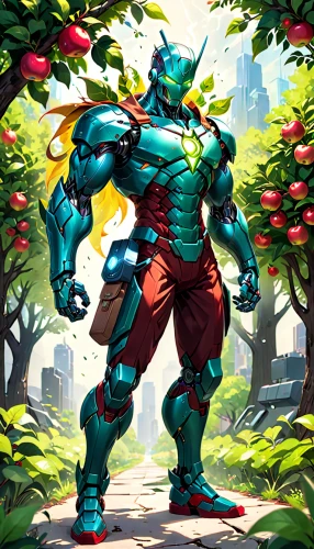 avenger hulk hero,apple harvest,waldmeister,groot super hero,many berries,picking apple,pyrus,apple mountain,game illustration,worm apple,goji,background ivy,earth fruit,cleanup,malus,apple orchard,forager,tree man,greengrocer,forest man,Anime,Anime,General