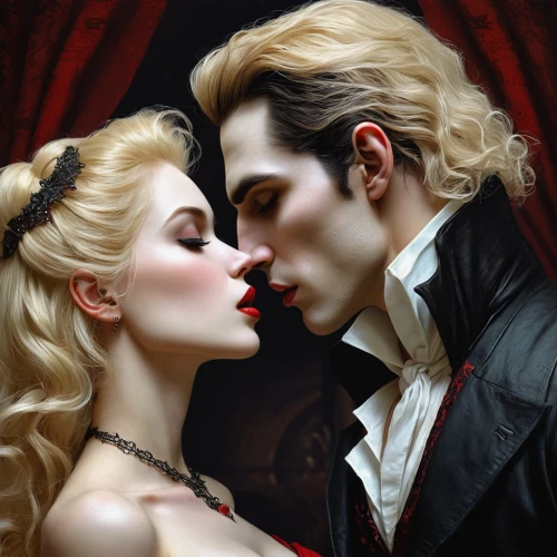 amorous,romance novel,gothic portrait,romantic portrait,vampire lady,vampires,vampire woman,fairy tale,a fairy tale,vampire,black rose hip,fairytale characters,lovesickness,blindfold,fantasy picture,fairytales,fairy tales,hot love,daemon,porcelain dolls,Art,Artistic Painting,Artistic Painting 29