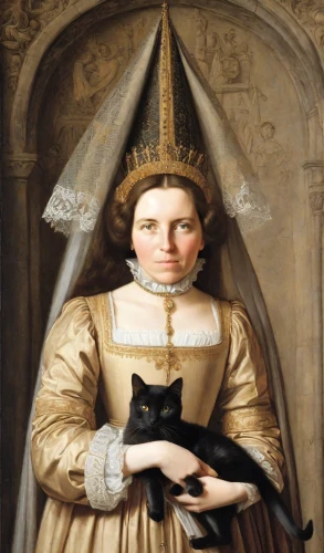 gothic portrait,woman holding gun,girl with gun,joan of arc,girl with a gun,woman holding pie,portrait of a woman,portrait of christi,cat european,napoleon cat,holbein,portrait of a girl,elizabeth nesbit,cat sparrow,girl in a historic way,tudor,medieval hourglass,girl with bread-and-butter,woman holding a smartphone,the hat of the woman,Digital Art,Classicism