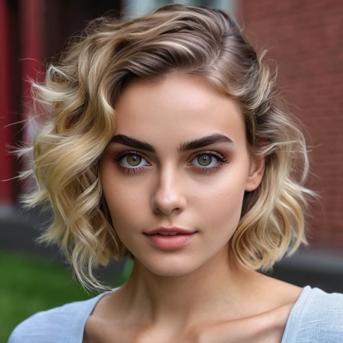 wallis day,short blond hair,natural color,pixie cut,pixie-bob,asymmetric cut,natural cosmetic,cool blonde,smooth hair,heterochromia,blonde woman,layered hair,sofia,beautiful face,romantic look,model beauty,cg,greta oto,beautiful young woman,dahlia white-green,Photography,General,Realistic