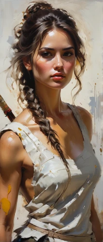 warrior woman,female warrior,world digital painting,milkmaid,girl with cloth,oil painting,italian painter,meticulous painting,oil painting on canvas,fantasy art,fantasy portrait,mystical portrait of a girl,painting technique,ancient egyptian girl,painted lady,artemisia,art painting,sprint woman,painting work,photo painting,Conceptual Art,Fantasy,Fantasy 18