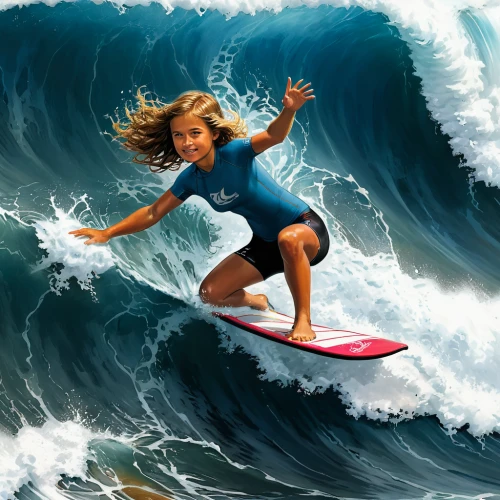 surfer,surfer hair,surfing,surf,big wave,surfboard shaper,wakesurfing,surfers,surfboard,braking waves,surfboards,big waves,kneeboard,wind surfing,bodyboarding,little girl in wind,wave,digital painting,stand up paddle surfing,board short,Illustration,American Style,American Style 02