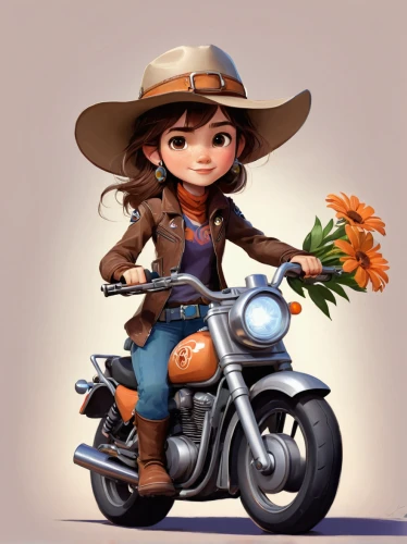 countrygirl,flower delivery,cowgirl,holding flowers,cute cartoon image,motorcycle,motorbike,beautiful girl with flowers,flower basket,vector girl,desert flower,vector illustration,motorcycles,flower girl,cartoon flowers,motorcycling,cute cartoon character,motorcyclist,biker,western riding,Conceptual Art,Fantasy,Fantasy 08