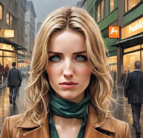 world digital painting,the girl at the station,photoshop manipulation,blonde woman,city ​​portrait,pedestrian,digital painting,woman holding a smartphone,woman shopping,portrait background,photoshop school,a pedestrian,woman thinking,sci fiction illustration,woman walking,the girl's face,oil painting on canvas,woman at cafe,photo painting,digital compositing,Digital Art,Comic