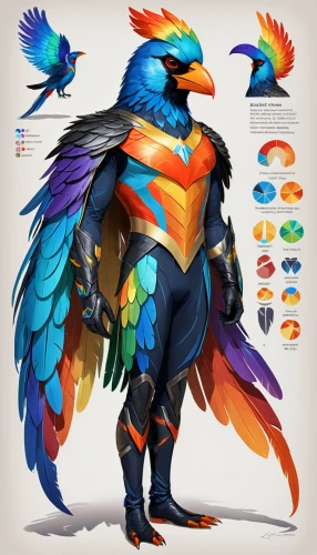 color feathers,nicobar pigeon,feathers bird,bird of paradise,colorful birds,gryphon,aglais,rainbow color palette,bird species,falco peregrinus,breeding bird,aglais io,beak feathers,bird png,rainbow lorikeet,blue and gold macaw,feathers,plumage,toucan,bird-of-paradise,Unique,Design,Character Design