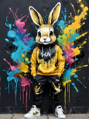 graffiti art,grafitty,street artist,jack rabbit,jackrabbit,rabbit,graffiti,hip-hop,graffiti splatter,cmyk,easter theme,street artists,streetart,grafiti,paint,white rabbit,hoodie,bunny,hip hop,grafitti,Conceptual Art,Graffiti Art,Graffiti Art 08