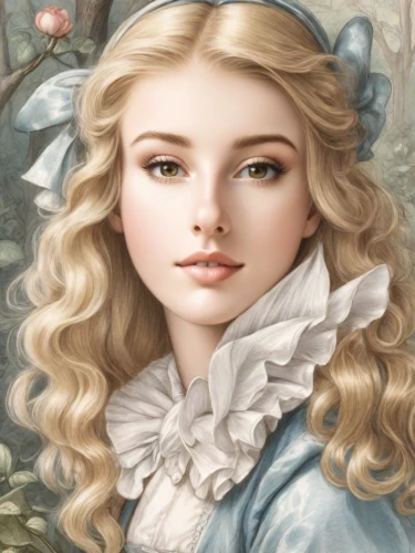 portrait of a girl,jessamine,fantasy portrait,jane austen,eglantine,girl portrait,victorian lady,romantic portrait,blonde woman,mystical portrait of a girl,young lady,young woman,alice,white lady,portrait background,blond girl,angelica,cinderella,blonde girl,fairy tale character