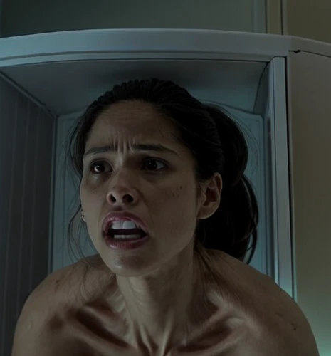 scared woman,freezer,the girl in the bathtub,scary woman,the morgue,head woman,shower door,constipation,microwave,dryer,cyborg,sauna,childbirth,pregnant woman,vampire woman,district 9,bathtub,refrigerator,fridge,woman face