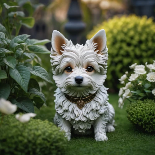 miniature schnauzer,japanese terrier,yorkshire terrier,biewer yorkshire terrier,garden ornament,west highland white terrier,old english terrier,dog photography,lawn ornament,brazilian terrier,english white terrier,chinese imperial dog,small terrier,outdoor dog,dwarf bulldog,garden gnome,gardener,dog poison plant,yorkie,cesky terrier,Photography,General,Fantasy