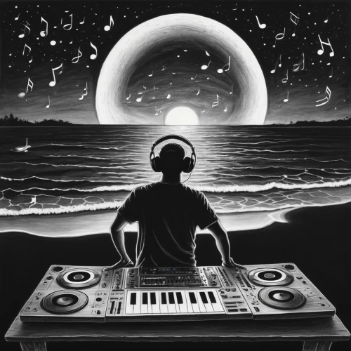 electronic music,waveform,dj,soundwaves,oscillator,sundown audio,synthesizer,vibrations,vibration,blogs music,sound space,silhouette art,hip hop music,disk jockey,pioneer,vinyl,sound cloud,music system,vinyl player,music is life,Illustration,Realistic Fantasy,Realistic Fantasy 18