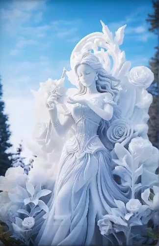 white rose snow queen,the snow queen,ice queen,eternal snow,winterblueher,father frost,suit of the snow maiden,glory of the snow,cg artwork,rusalka,white rose,bridal veil,goddess of justice,aporia,mother earth,water-the sword lily,ghost background,fantasia,winter background,dove of peace