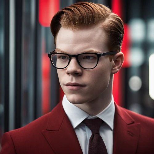 suit actor,red tie,pompadour,spy-glass,the suit,pomade,daredevil,david bowie,men's suit,suit,ceo,business man,red super hero,spy visual,spy,riddler,businessman,red ginger,smart look,peter i,Photography,General,Cinematic