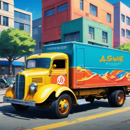 delivery truck,delivery trucks,mail truck,ford cargo,cybertruck,food truck,kei truck,delivering,long cargo truck,cargo car,armored car,truck,delivery service,deliver goods,cartoon car,garbage truck,cheese truckle,game car,parcel service,logistic,Illustration,Japanese style,Japanese Style 03