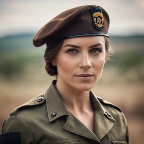policewoman,beret,brown hat,garda,leather hat,park ranger,military person,brown cap,female doctor,peaked cap,british actress,military uniform,birce akalay,the hat-female,the hat of the woman,cap,police hat,military officer,ranger,lena,Photography,General,Cinematic