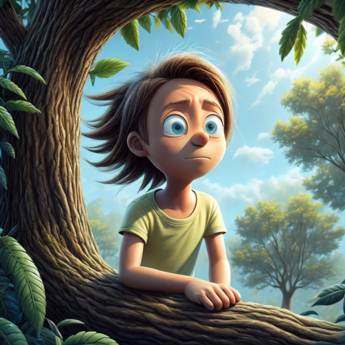 girl with tree,children's background,agnes,kids illustration,forest background,cute cartoon image,digital compositing,world digital painting,girl and boy outdoor,cute cartoon character,game illustration,chestnut forest,the forest,forest clover,fable,lonely chestnut,knothole,child portrait,animated cartoon,mowgli