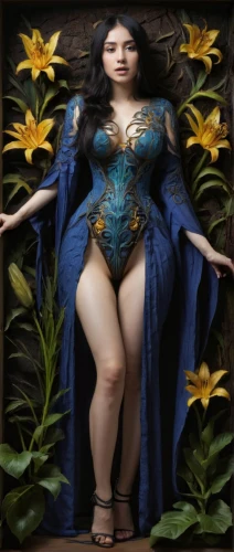 fantasy woman,fantasy portrait,blue enchantress,fantasy art,secret garden of venus,plus-size model,nelumbo,persian,the enchantress,jaya,decorative figure,flora,cleopatra,plus-size,persian poet,fantasy picture,sorceress,faerie,queen of the night,bodypainting