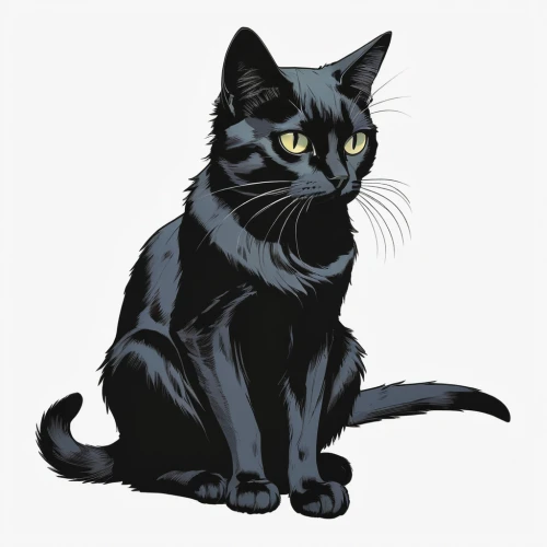 cat vector,capricorn kitz,domestic short-haired cat,drawing cat,pet portrait,chartreux,cat portrait,black cat,gray cat,magpie cat,breed cat,cat drawings,pet black,cartoon cat,brindle cat,cat line art,felidae,cat on a blue background,canis panther,feral cat,Illustration,Black and White,Black and White 12